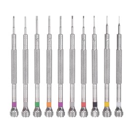 HARFINGTON 10pcs Precision Watch Screwdriver Set SL0.6-SL2 PH1.4 PH1.6 Micro Slotted Phillips Screw Driver with Rotary Cap for Eyeglasses Watches Electronics Computer