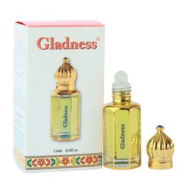 Anointing Oil from Jerusalem Blessed with Biblical Oils Roll-on Holy Oil - 12 Ml - Elegant Middle Eastern Style Bottle - Religious Gift for Prayers & Blessings (12ml, Gladness)