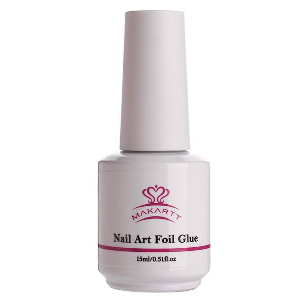 Makartt Nail Art Foil Glue Gel for Foil Stickers Nail Transfer Tips Manicure Art DIY 15ML 1 Bottles UV LED Lamp Required Soak Off