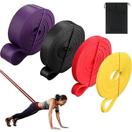 Bandas de Resistencia -4Pack Bandas elásticas, Loop Bands, Bandas de Ejercicio, Correas de Asistencia para Pull ups, Bandas Elásticas para Ejercicio en Casa o Gimnasio