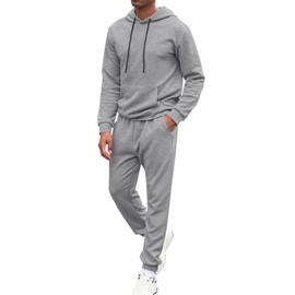 Babioboa Men's Casual Set 2 Piece Classic jogging Suit Hoodie Long Sleeve Pants Hoodie Tracksuit with pockets(Grey,M)