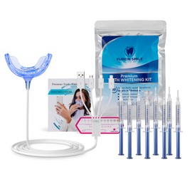 Professional 32 Led Home Teeth Whitening Kit, Furein Smile Peroxide Free 8 x Tooth Whitener Gel Refills Teeth Stains Remover|Whiter Teeth in just 16mins|No Pain Non Sensitive