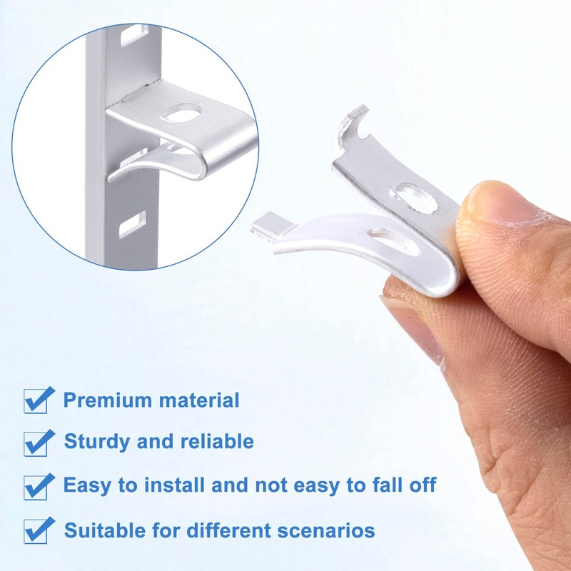 Isslly 40pcs Cabinet Shelf Clips, Metal Adjustable Shelf Bracket Clips,