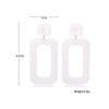 Simple Acrylic Geometric Square Hollow Dangle Earrings for Women White
