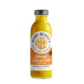 Mary Berry's Mary Berry's Mango, Lime & Chilli Dressing - Sweet Mango - Dash of Lime - Subtle Hint of Chilli - Suitable for Vegans & Vegetarians - 235 ml Bottle