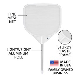 JED Pool Tools 40-376F Hand Skimmer Net for Hot Tubs and Above Ground Pools, Pool Cleaning Supplies, Made in USA (2 ft, White)