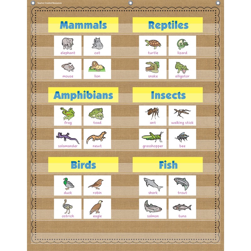 Burlap 10 Pocket Pocket Chart (34" x 44")