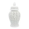Sagebrook Home Cut-Out Daisies Temple Jar, White