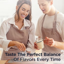 Deiss PRO Heavy Duty Stainless Steel Measuring Spoons for Cooking Spices Dry or Liquid Ingredients Fits in Spice Jar Adjustable Measuring Spoon Set of 7 Measuring with Leveler Measuring Spoons Set