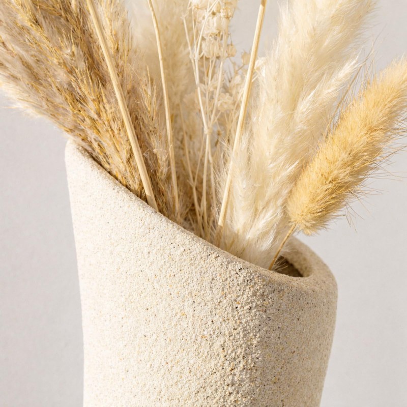 Modern Abstract Ceramic Vase 7.3" Wabi Sabi Japandi Sculptural Vase,