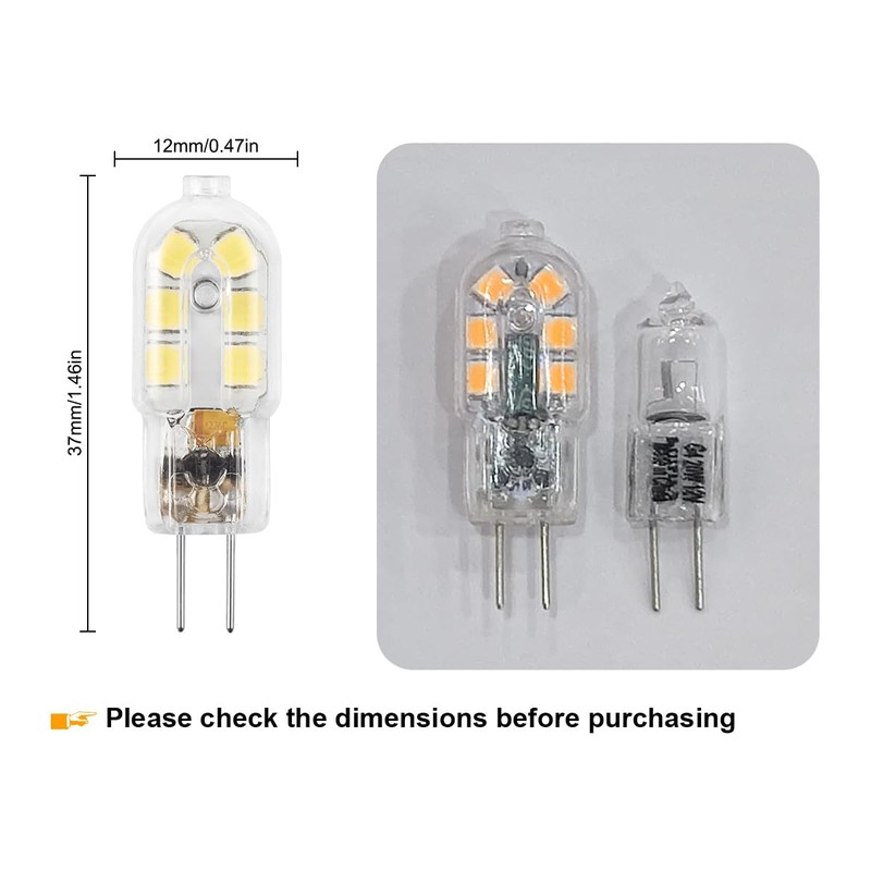 G4 LED Bulb, 12V Bi Pin 20W Halogen Bulb Replacement,