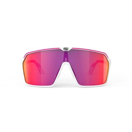 Rudy Project SP723858-0004 Spin Shield Sports Sunglasses, White Pink Fluo/Multi Laser Red