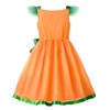 ReliBeauty Girl Halloween Pumpkin Dress with Handbag, 110