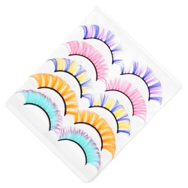 Gatuida 5 Pairs Fake Eyelashes Extensions Natural False Eyelashes Kit Vibrant Colors Makeup Accessories for Women for Special Occasions