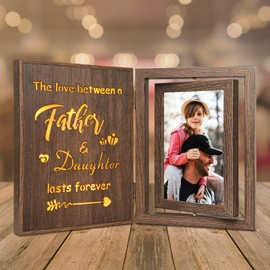 Father Daughter Light Up Picture Frame Fathers Day Birthday Gifts for Dad from Daughter, Holds 2 4x6 Photos