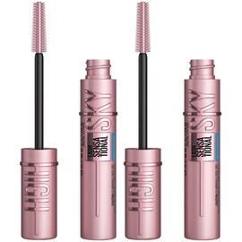 Maybelline Kit 2 mascaras Lash Sensational Sky High a Prueba de Agua, Brinda alargamiento y volumen hasta por 12H, fórmula con extracto de bambú, levanta las pestañas desde la raíz, no deja grumos