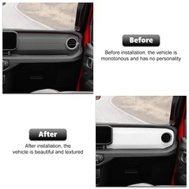 RT-TCZ Center Console Trim Cover Dashboard Control Panel Cover Decorative Interior Accessories Compatible with Jeep Wrangler JL JLU & Gladiator JT 2024+,White