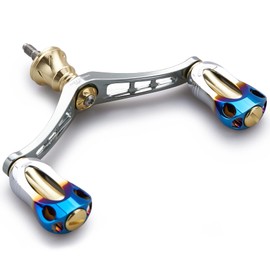 HEIGHTEN 3.6 inches (92 mm) Reel Handle with Knob 0.9 inch (22 mm) for Shimano Daiwa Universal Spinning Reel Aurora Series (Gold & Gunmetal) (572)