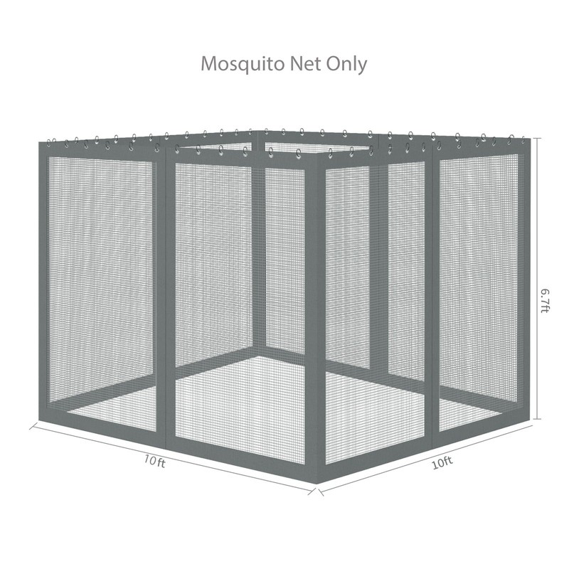 Gazebo Universal Replacement Mosquito Netting, 10' x 10' Outdoor Mesh