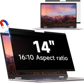 IPROKKO Laptop Magnetic Privacy Screen 14 Inch for Hp/Dell/Acer/Lenovo/ThinkPad/Asus/Sony, Removable 16:10 Aspect Laptop Privacy Shield, Anti Blue Light Glare 14in Laptop Privacy Filter