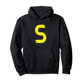 Creative Bold Yellow Letter S - Design Alphabet - Marker Pullover Hoodie