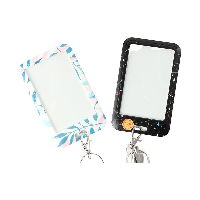 2 Pcs Kpop Photocard Holder Keychain Cute Cartoon Animal ID