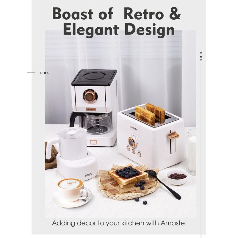 Amaste Retro Style Coffee Machine with 25 Oz Glass Coffee