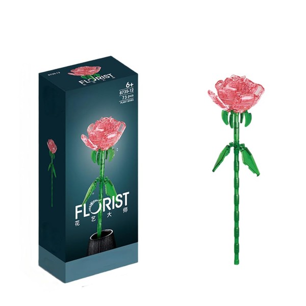 YICHENZHAOXING Mini Bricks Artificial Flower Bouquet Building Sets，DIY Simulation Plant