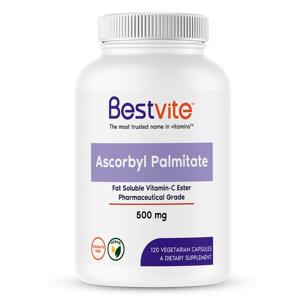 Ascorbyl Palmitate 500mg (120 Vegetarian Capsules) - No Stearates - No Fillers - No Flow Agents