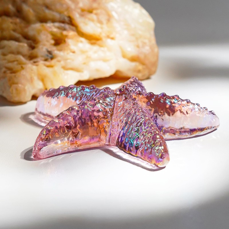 H&D HYALINE & DORA 2.8" Glass Starfish Figurine Handmade Blown