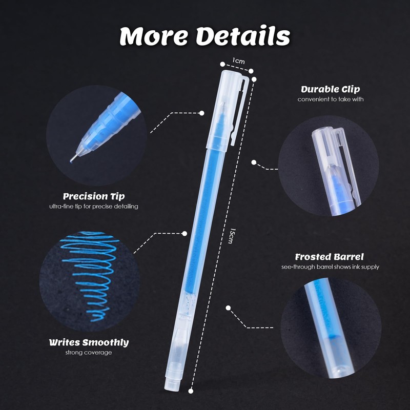 SMOOTHERPRO Coloured Gel Pens | 0.5mm Fine Point Rollerball Pens