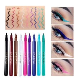 Coloured Eyeliner, Waterproof Liquid Eyeliner All Day Long-Lasting, Red Eye Liner Pen for Eye Makeup – Smooth, Smudge-Proof, Highly-Pigmentedd
