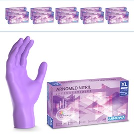 ARNOMED Disposable Gloves, Purple, XL, Nitrile Gloves, Powder-Free, Nitrile Gloves, Disposable Rubber Gloves, Nitrile Gloves, XS, S, M, L, XL, Pack of 1000