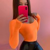 Women Long Sleeve Bodysuit Fashionable Charming Slim Fitting Body Leotard