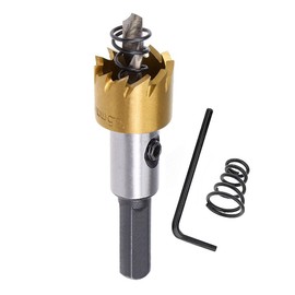 SagaSave Carbide Teeth High Speed Drill Bit Hole Cutter Heavy Duty Titanium Coated Stainless Steel Metal 18.5mm