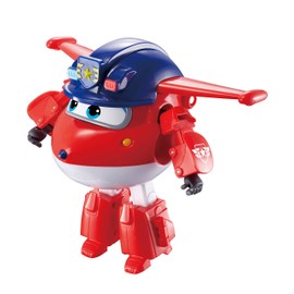 Super Wings Police Jett 5' Transforming Character Easy Transformation Preschool Kids Gift Toys for 3+ Year Old Boy Girl