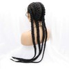 Angle Lucky 30inch Black Braided wig for Women Synthetic Lace