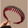 Unbranded Red Headband Silver Glitter Beaded Embellished Women Teen Hairband