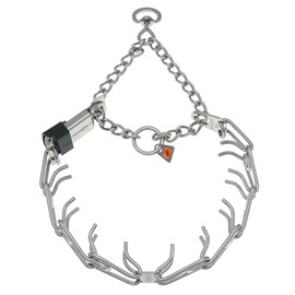 Herm Sprenger Prong Dog Collar with Quick Release ClicLock Buckle for Small Medium Large Dogs Stainless Steel Training No-Pull Collar for Dogs Made in Germany (23in x 3.2mm)