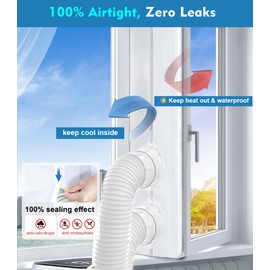 Upgrade Portable AC Window Seal - Casement Window Air Conditioner Seal works with Mobile Air-Conditioning - Keep Hot Air Out - Keep House Cool, Easy to Install and Detachable-157"（400CM）