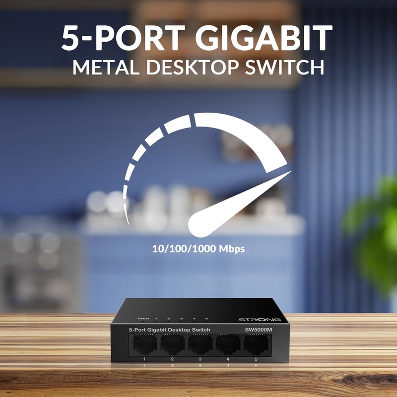 STRONG SW5000M | 5-Port Switch Gigabit Ethernet in Metal |