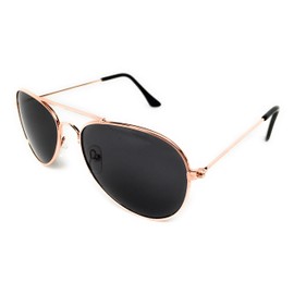 My Shades - Little Children's Kids Classic Retro Aviator Sunglasses Metal Frame Ages 2 to 5 (Gold, Smoke)