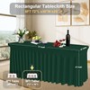 GEWONELIFE Dark Green Spandex Tablecloth with Skirt – Wrinkle-Free, Fitted