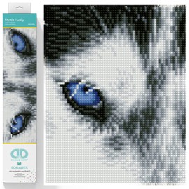 DIAMOND DOTZ ® - Mystic Husky, Full Drill, Square Dotz, Diamond Art Dog, Dog Diamond Painting Kits, Diamond Art Animals, Animal Diamond Painting, Dog Diamond Art, 8"x10.2"