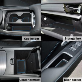 SENSHINE Cup Holder Insert for Acura RDX Accessories 2019 2020 2021 2022 2023 2024 Center Console Liner Door Pocket Slot Mats Anti Dust Cup Holder Liners Pad Premium Custom Interior 18PCs Set (Blue)