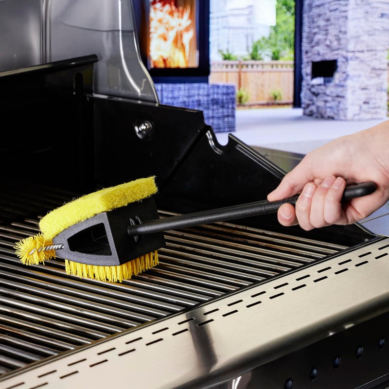 Mr. Bar-B-Q XL Triple Action Grill Brush Powered by Scrub