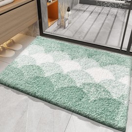 HAPACE Bathroom Rugs, Thick Absorbent Bath Mat Rug Non Slip, Soft Shaggy Bath Room Floor Mats for Bathroom, Machine Washable,(20"×30",Sage)