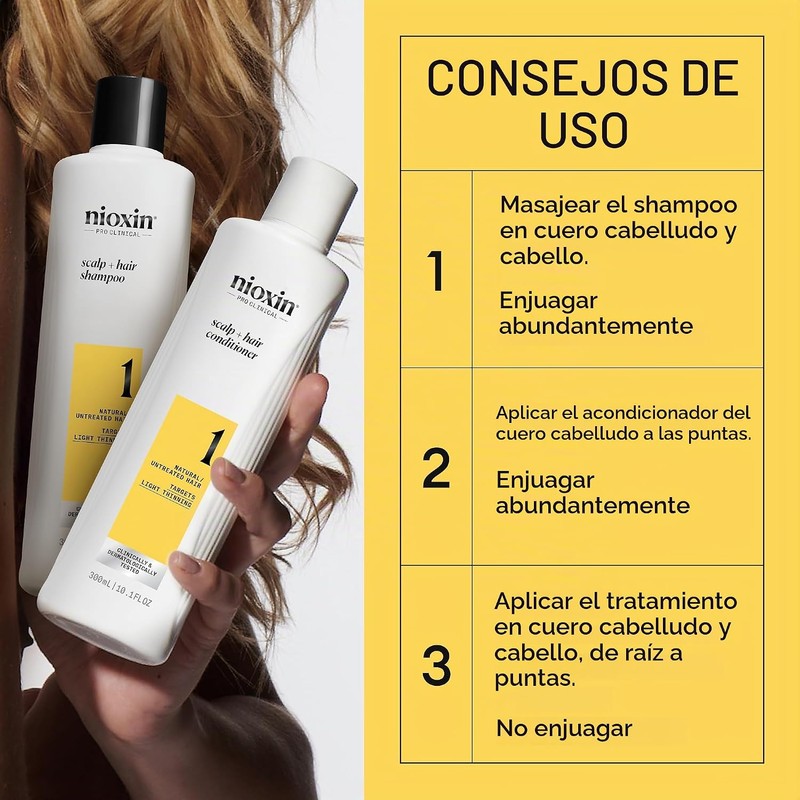 Nioxin Kit #1 de Crecimiento de Cabello, para Cabello Natural