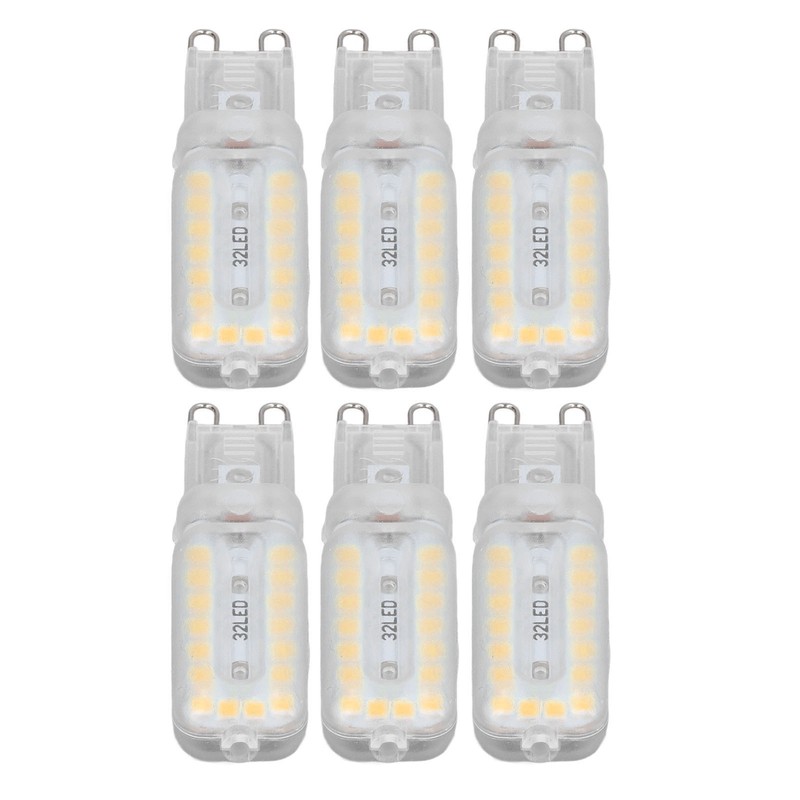 6pcs G9 LED Bulbs 7W Dimmable 360° Illumination Replacement Light