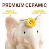dgudgu White Elephant Pen Holder Ceramic Desk Organizer Cup Pencil